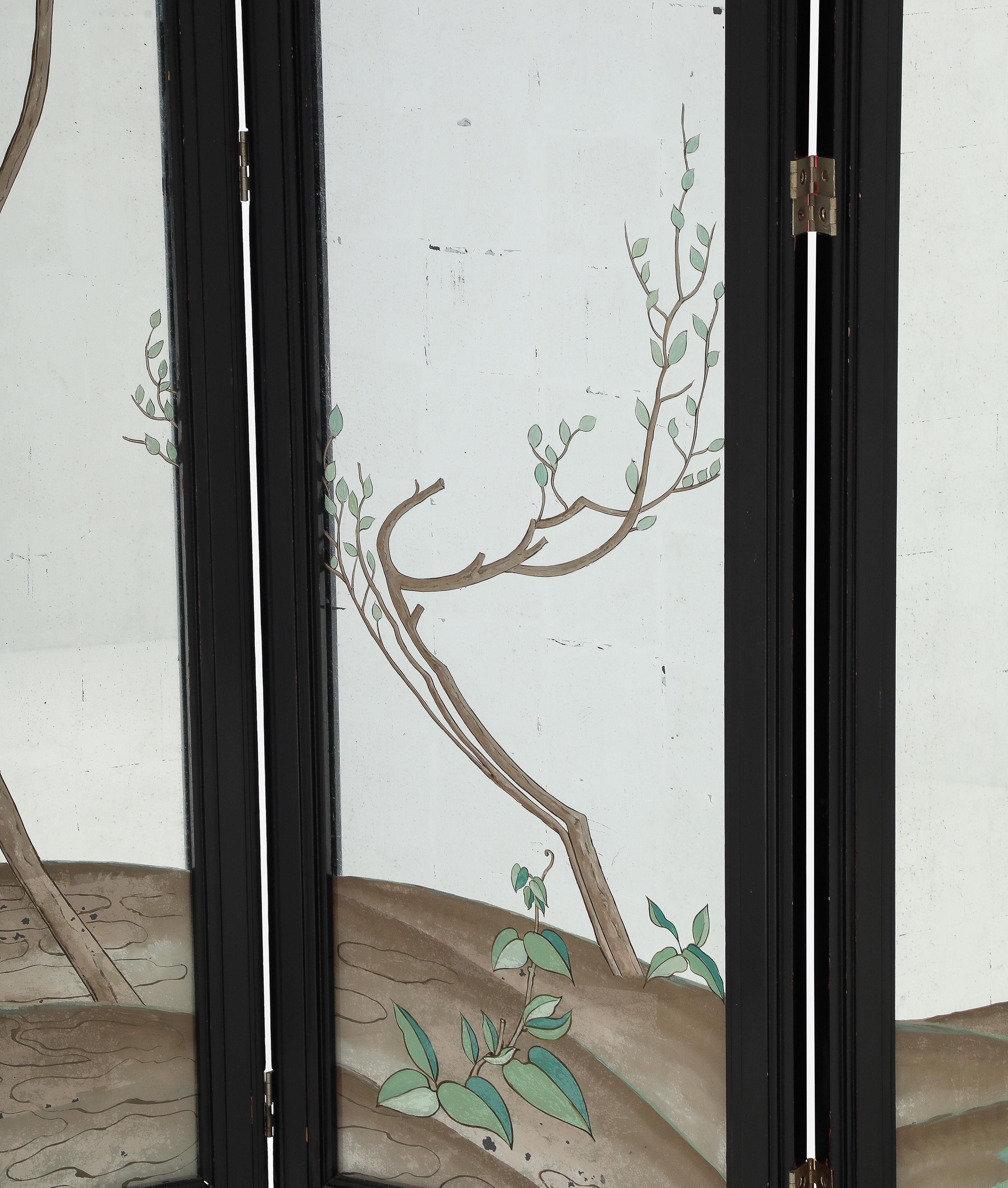 Spectacular and Rare five Paneled  screen by James Mont For Sale 2