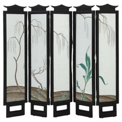 Spectacular and Rare five Paneled  screen by James Mont