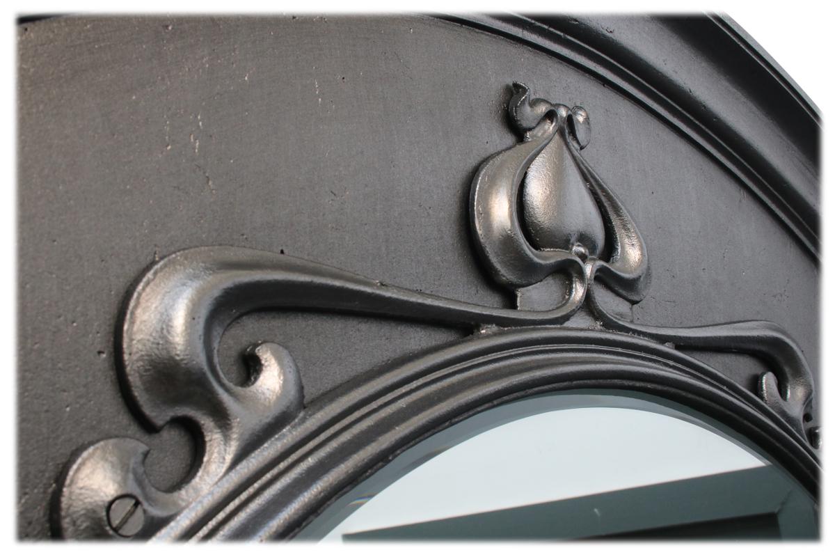 Early 20th Century Spectacular and Rare Tall Art Nouveau Edwardian Cast Iron Fireplace Surround