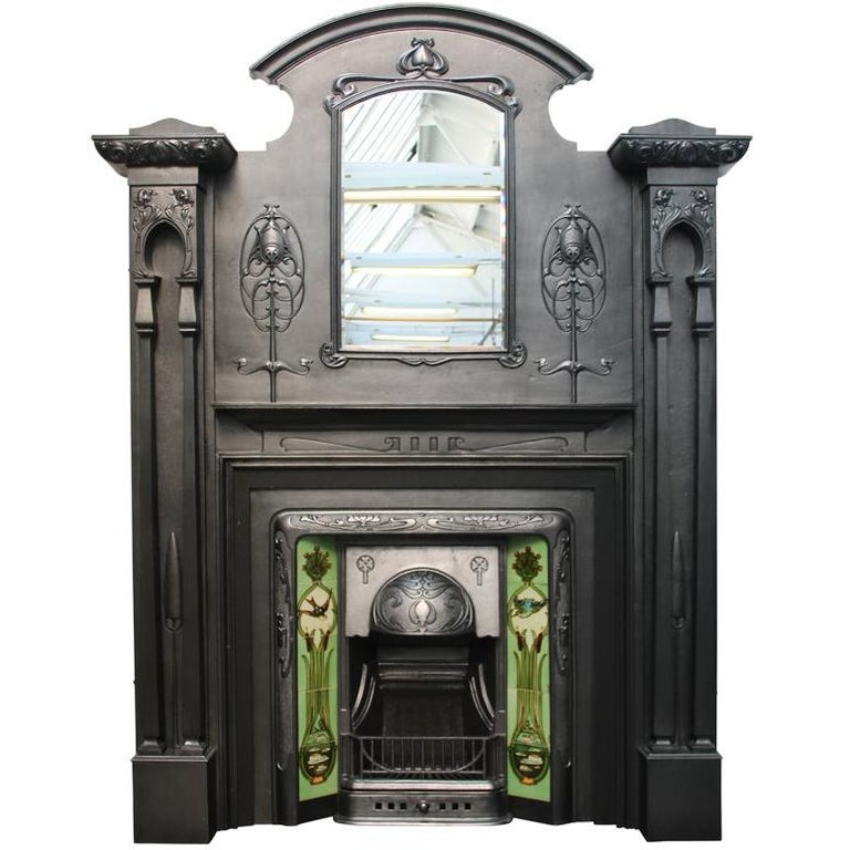 Spectacular And Rare Tall Art Nouveau Edwardian Cast Iron