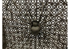 Spectacular Antique Arts and Crafts Iron Spider Web Fire Screen