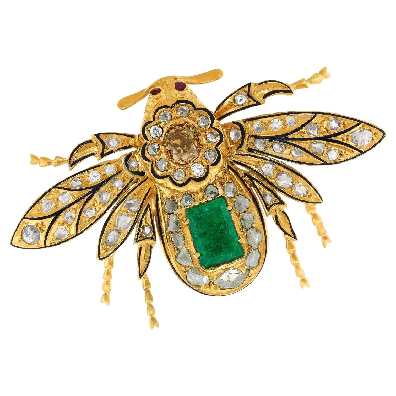 Spectacular Antique Bee Brooch For Sale