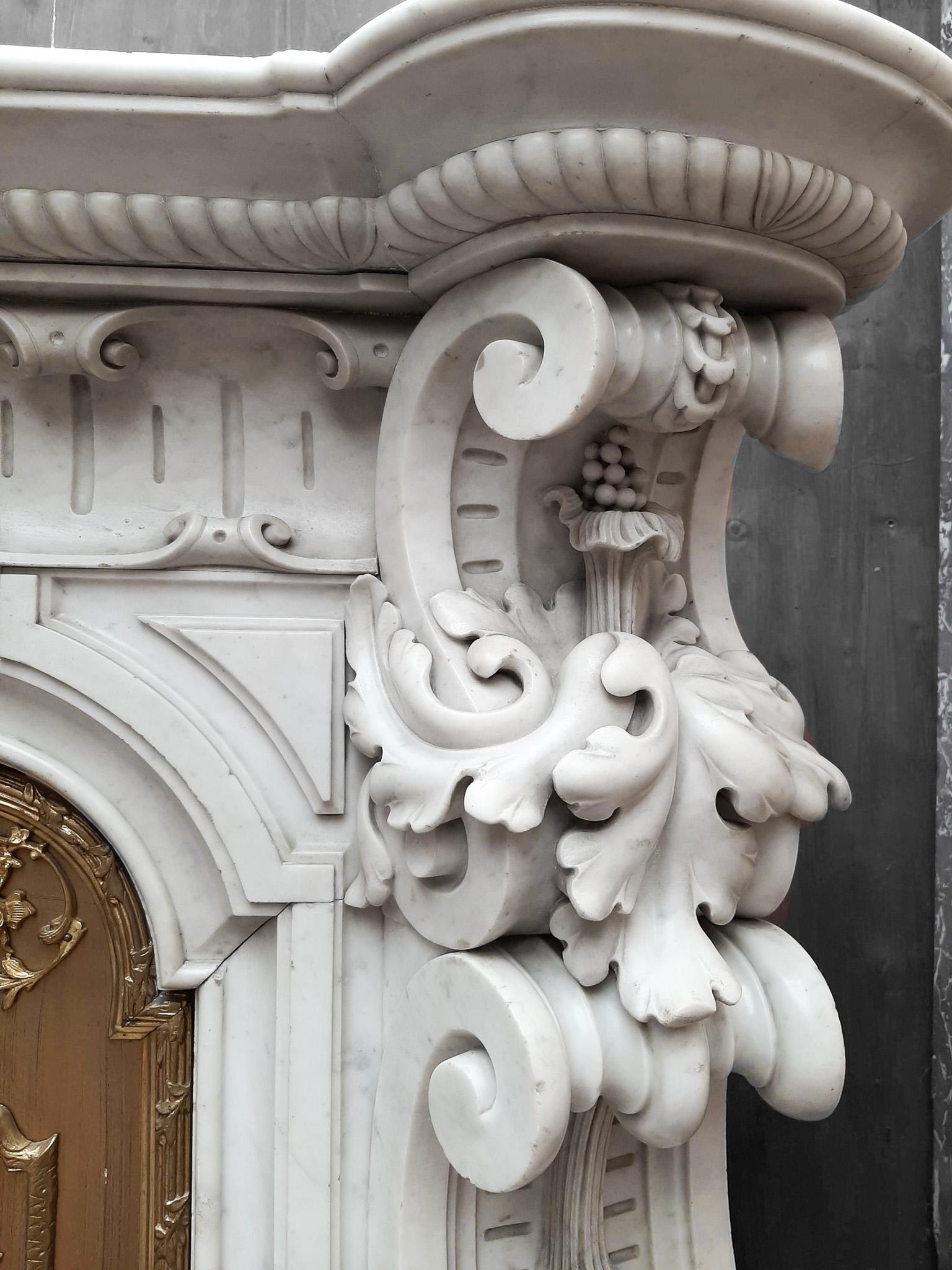 carved marble fireplace