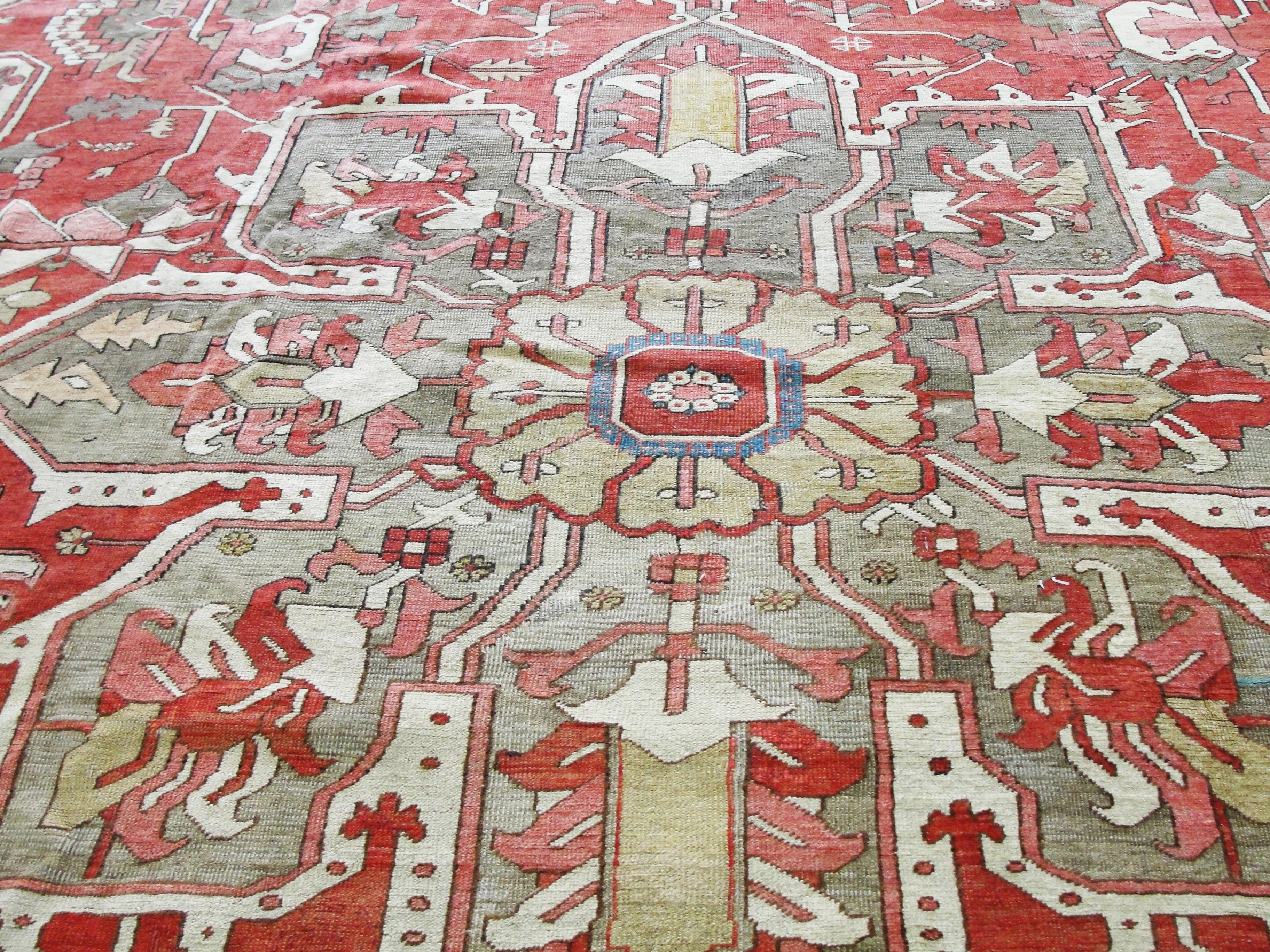  Antique Persian Serapi Carpet For Sale 1