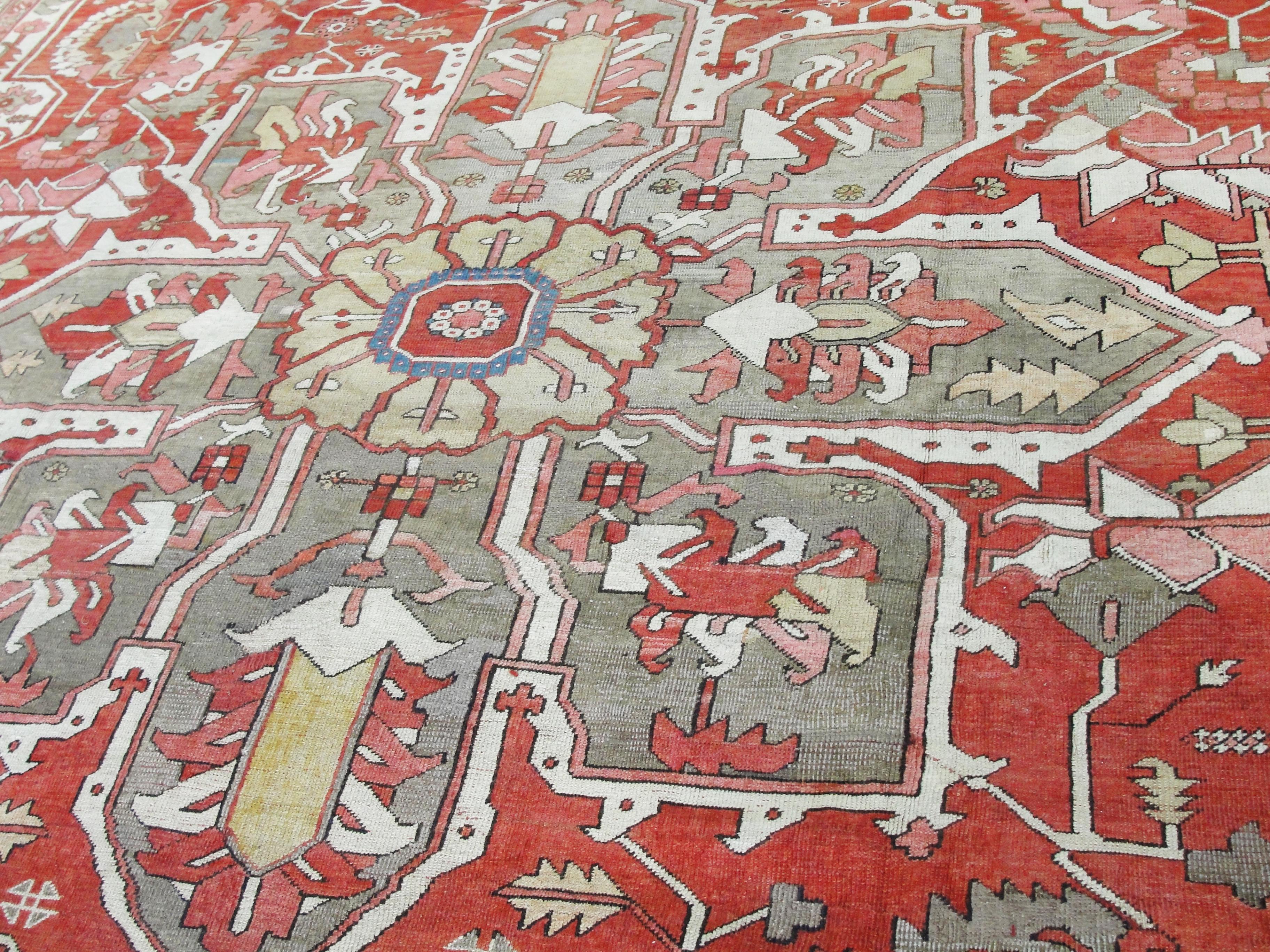  Antique Persian Serapi Carpet For Sale 2
