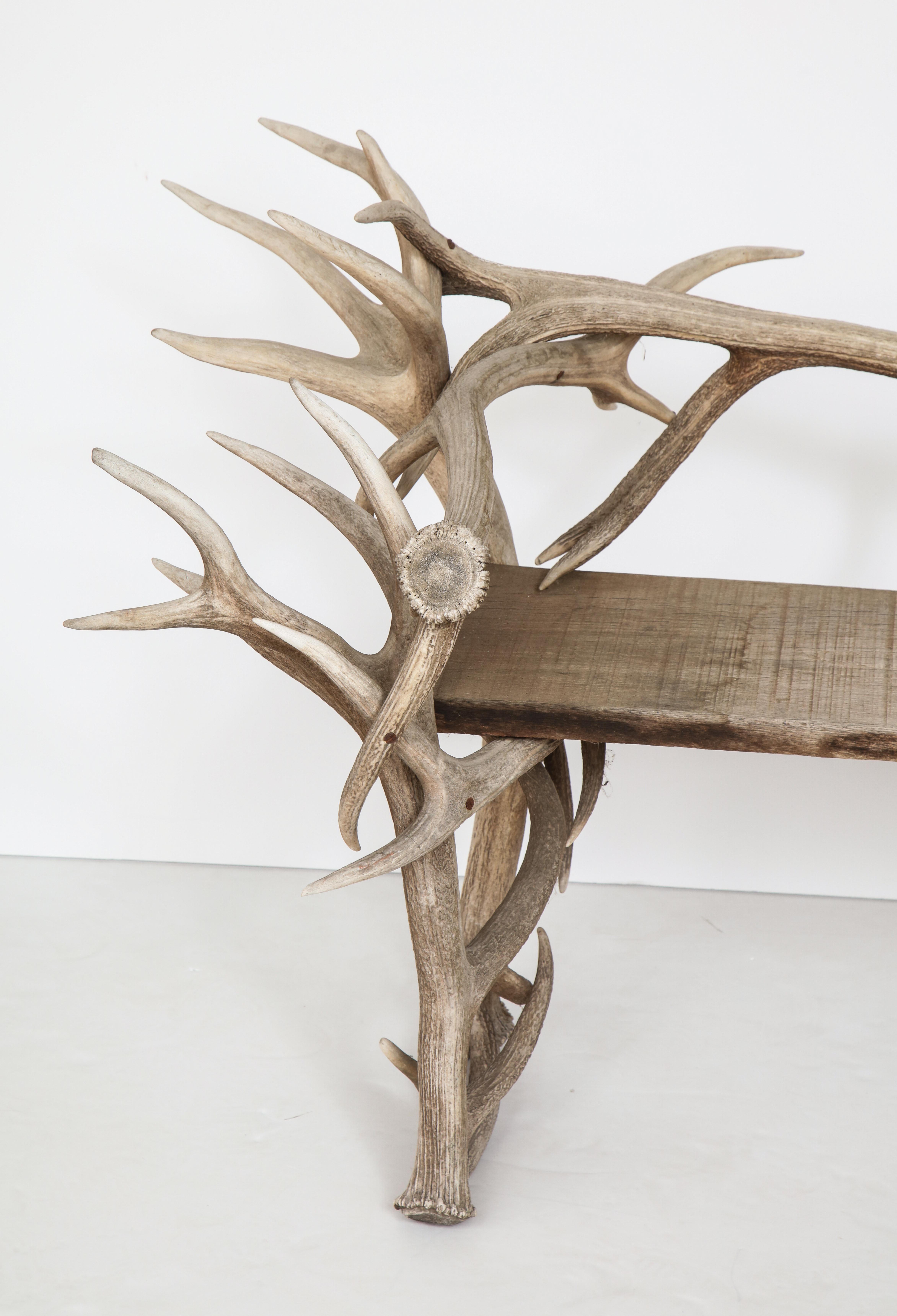 Mid-20th Century Spectacular Antler Chair or Bench