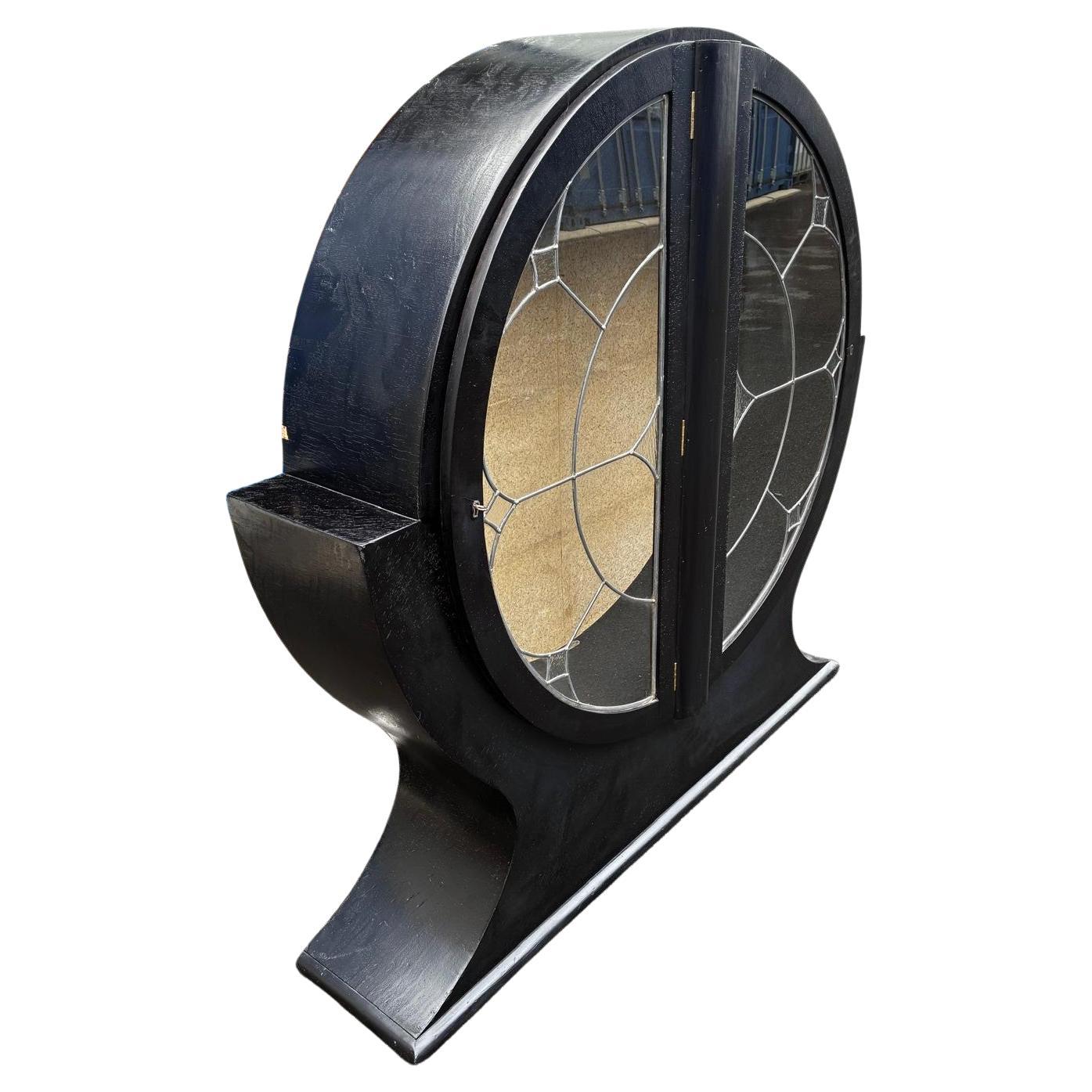Ebanizzato Spettacolare vetrinetta in vetro ebanizzato Art Déco, Vitrine, Inglese, C1930 in vendita