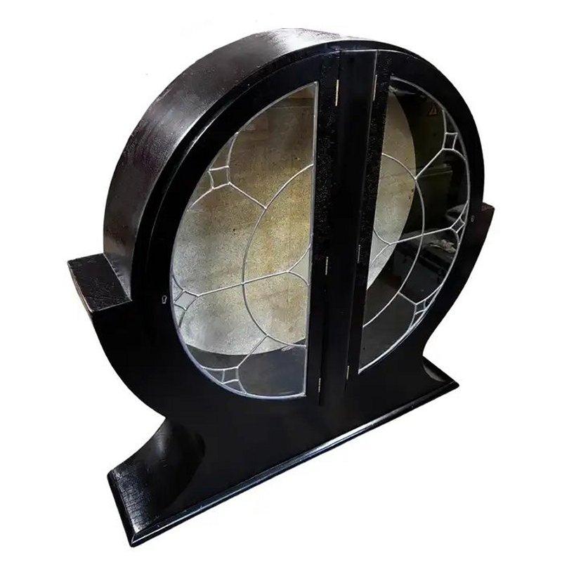 Vetro Spettacolare vetrinetta in vetro ebanizzato Art Déco, Vitrine, Inglese, C1930 in vendita