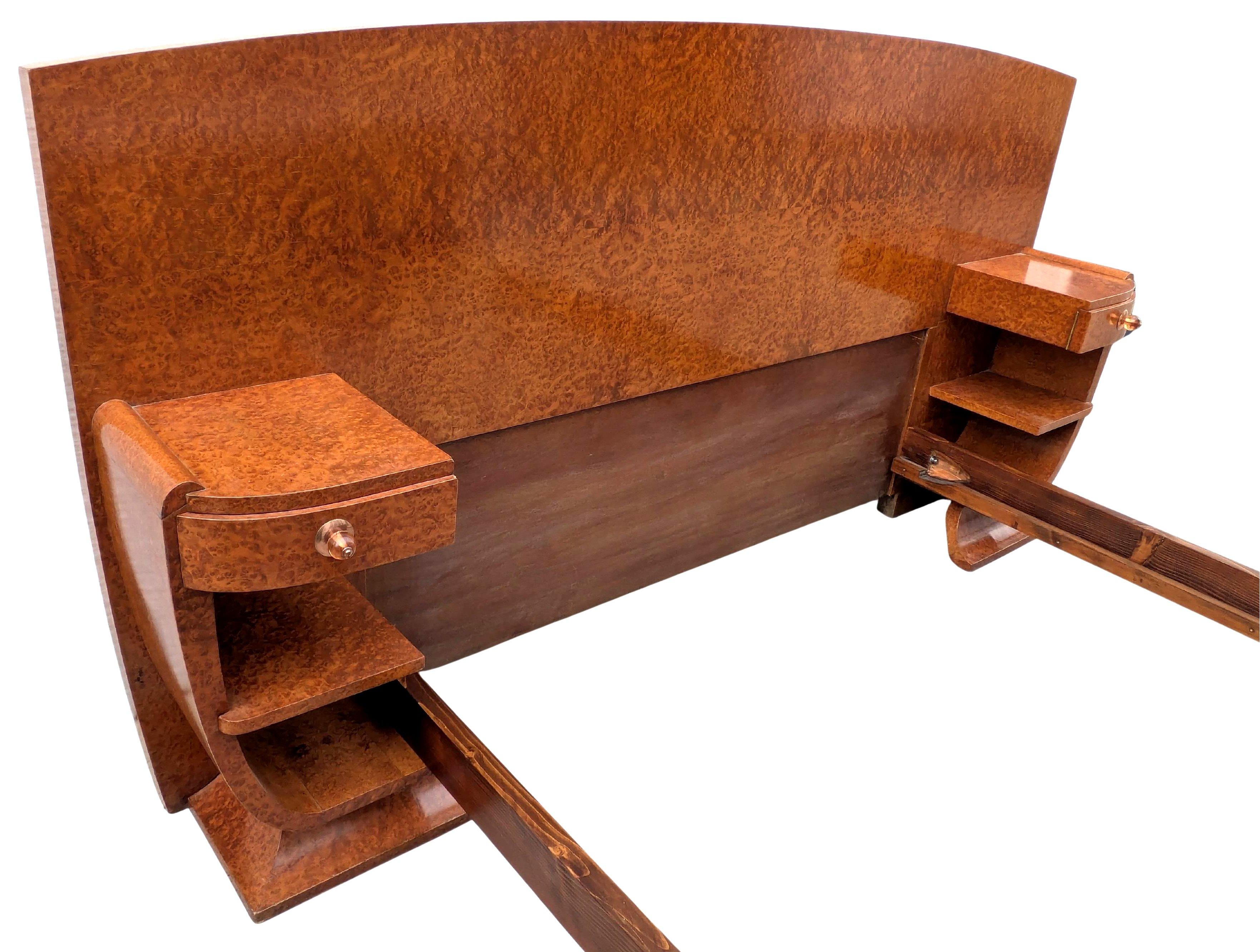 Spectacular Art Deco Modernist French Double Bed, Circa 1935 For Sale 5