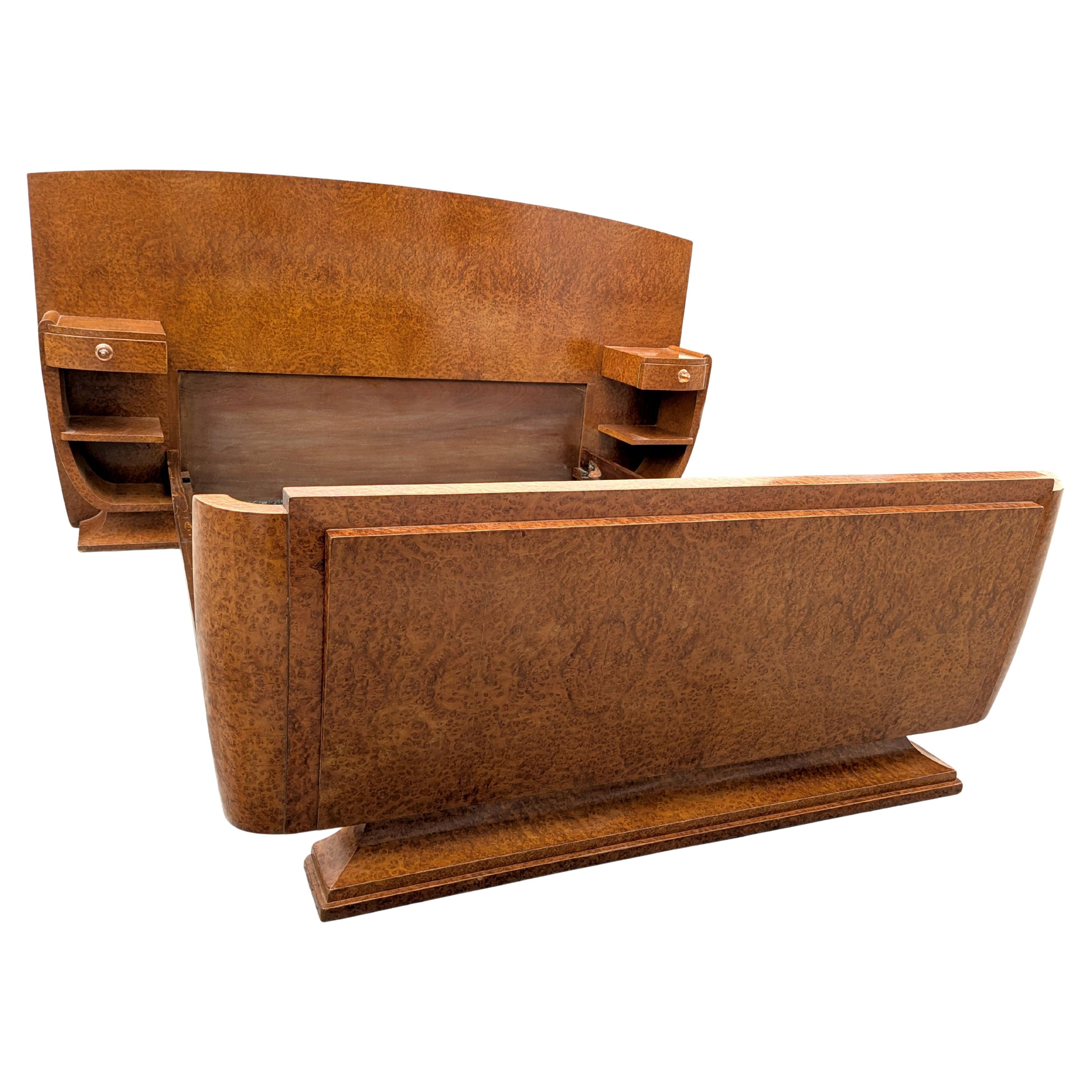 Spectacular Art Deco Modernist French Double Bed, Circa 1935 For Sale 1