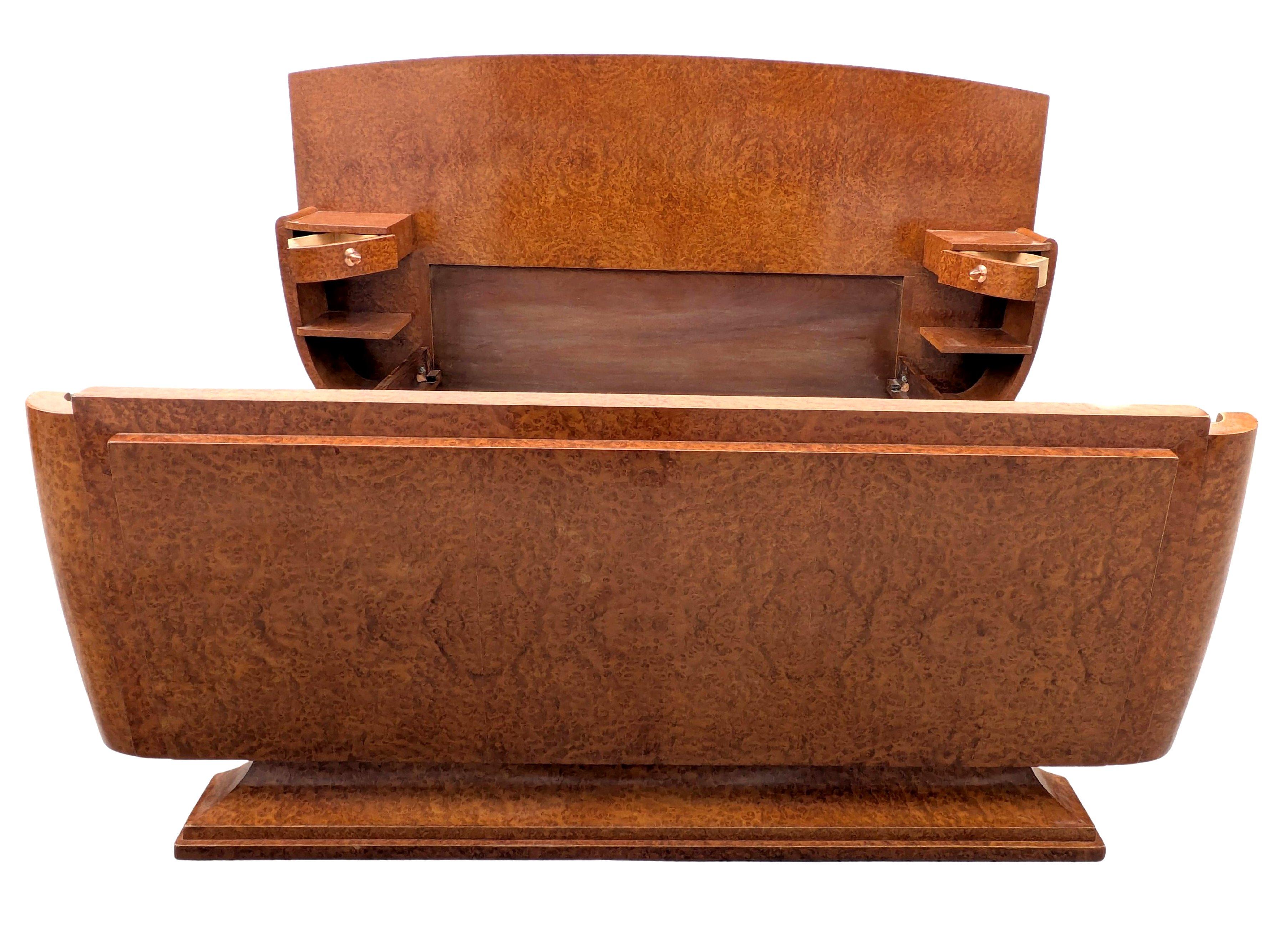 Spectacular Art Deco Modernist French Double Bed, Circa 1935 For Sale 2