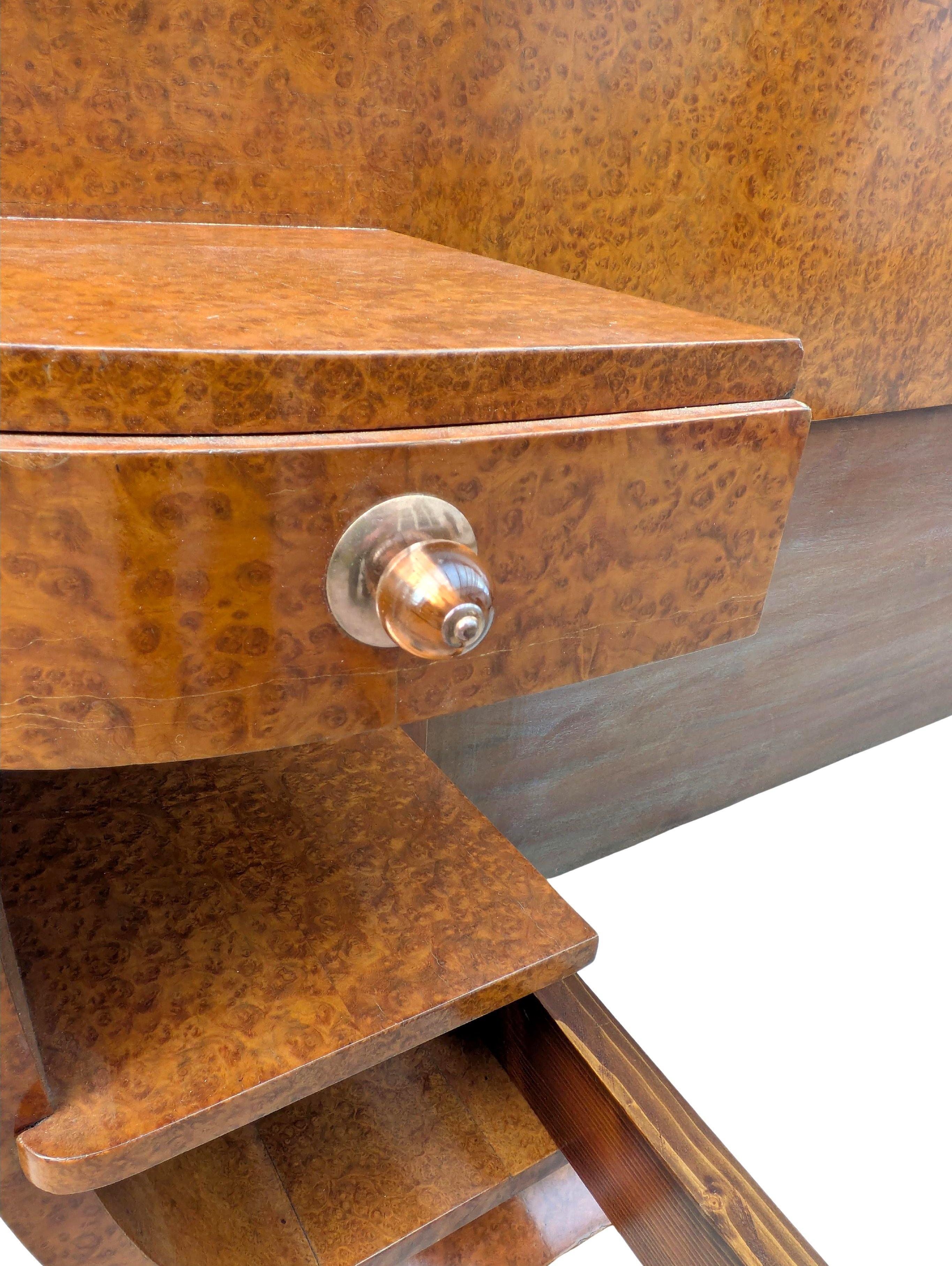 Spectacular Art Deco Modernist French Double Bed, Circa 1935 For Sale 3