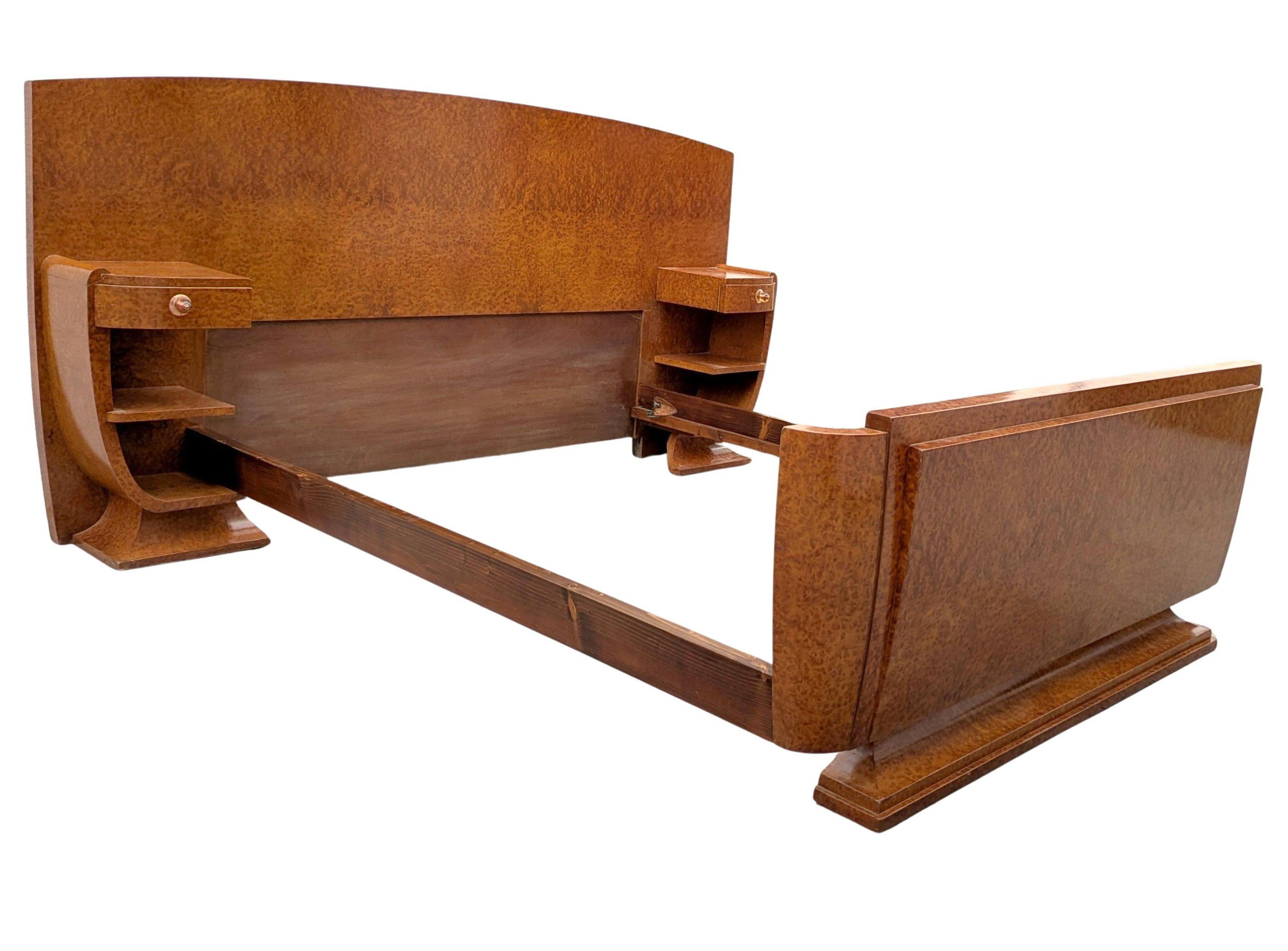 Spectacular Art Deco Modernist French Double Bed, Circa 1935 For Sale 4