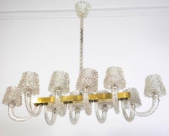 Spectacular Art Deco Murano Glass Chandelier by Ercole Barovier, 1940