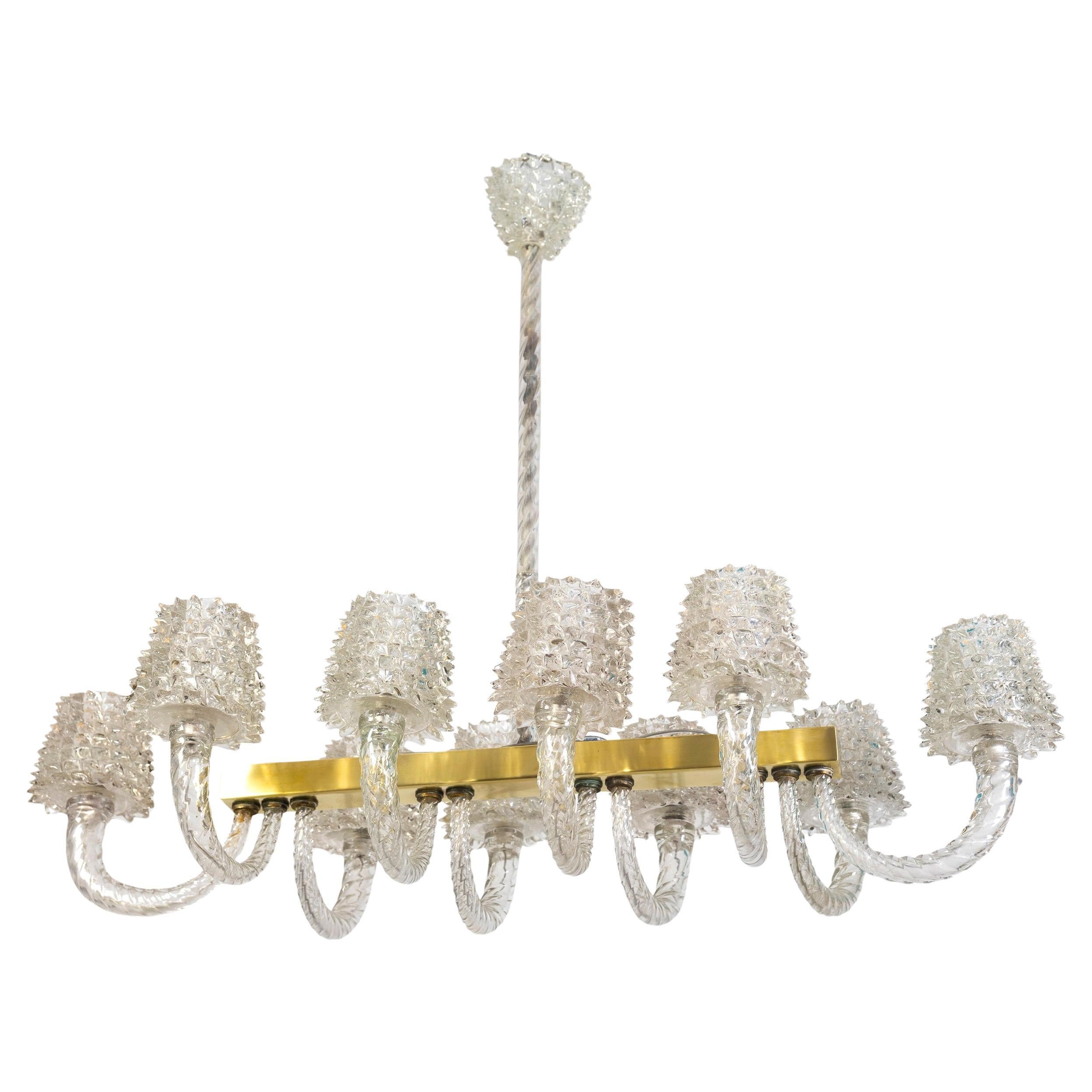 Espectacular araña Art Déco de cristal de Murano de Ercole Barovier, 1940