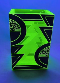 Spectacular Art Deco Uranium Glass Vase By Karl Palda, c1930