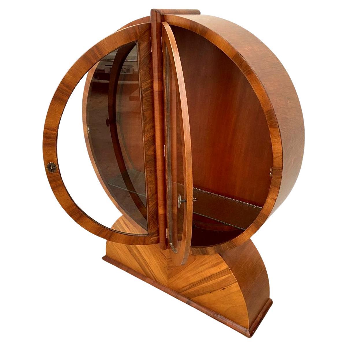 Spettacolare vetrinetta in noce Art Déco, inglese, 1930 ca. in vendita 5