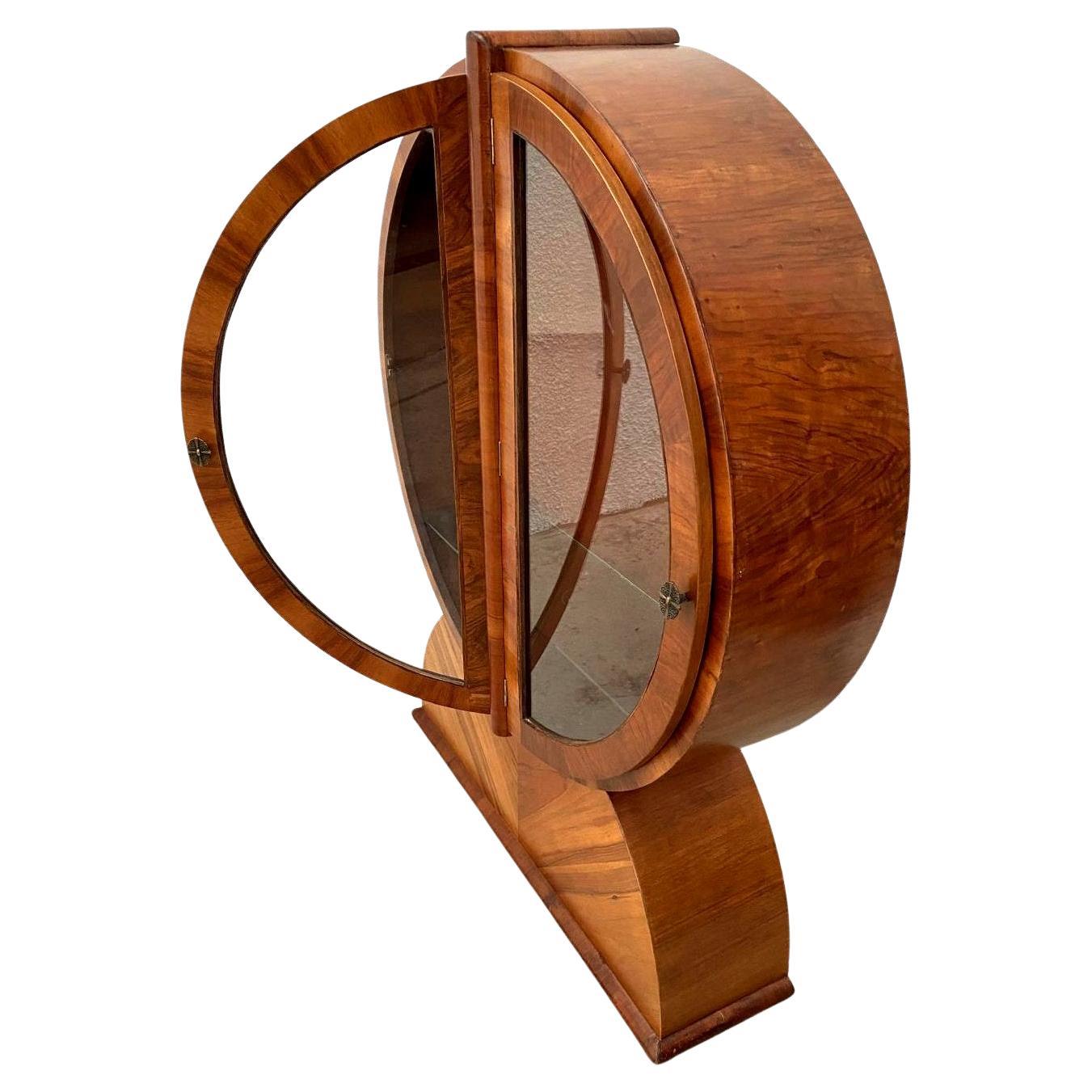 Spettacolare vetrinetta in noce Art Déco, inglese, 1930 ca. in vendita 6