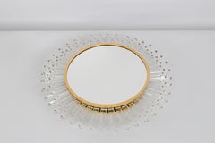 Spettacolare specchio retroilluminato in ottone e vetro di cristallo di Palwa, Germania