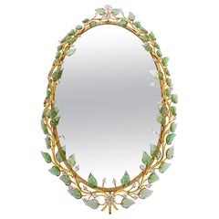 Spectaculaire miroir rétroéclairé en laiton et verre cristal de Palwa, Allemagne