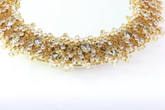 Spektakulärer Spiegel mit Hintergrundbeleuchtung Vergoldetes Messing und Kristallglas von Palwa, Deutschland