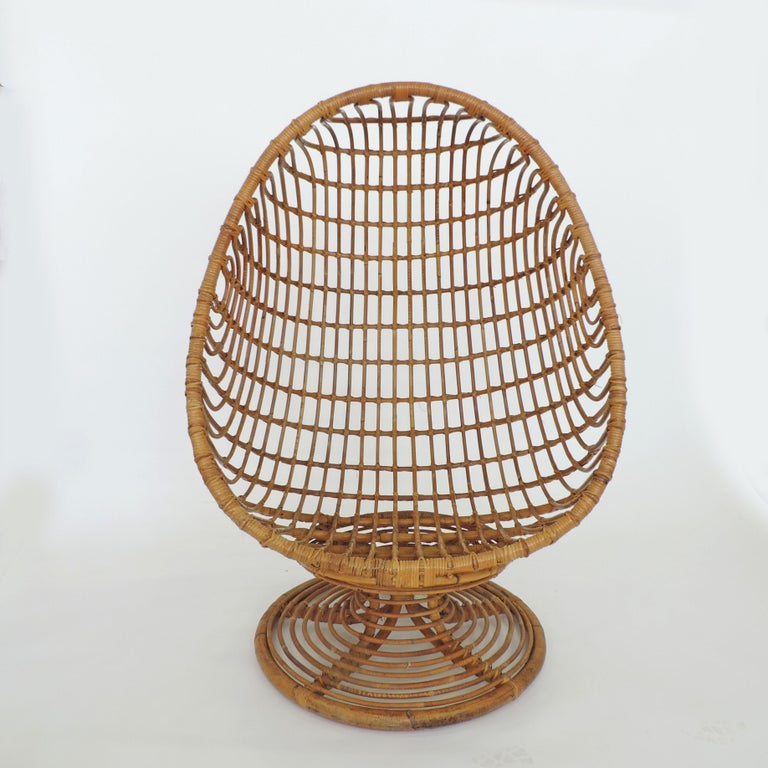 Spectacular Bamboo Egg Chair, Italy, 1960s For Sale at 1stDibs