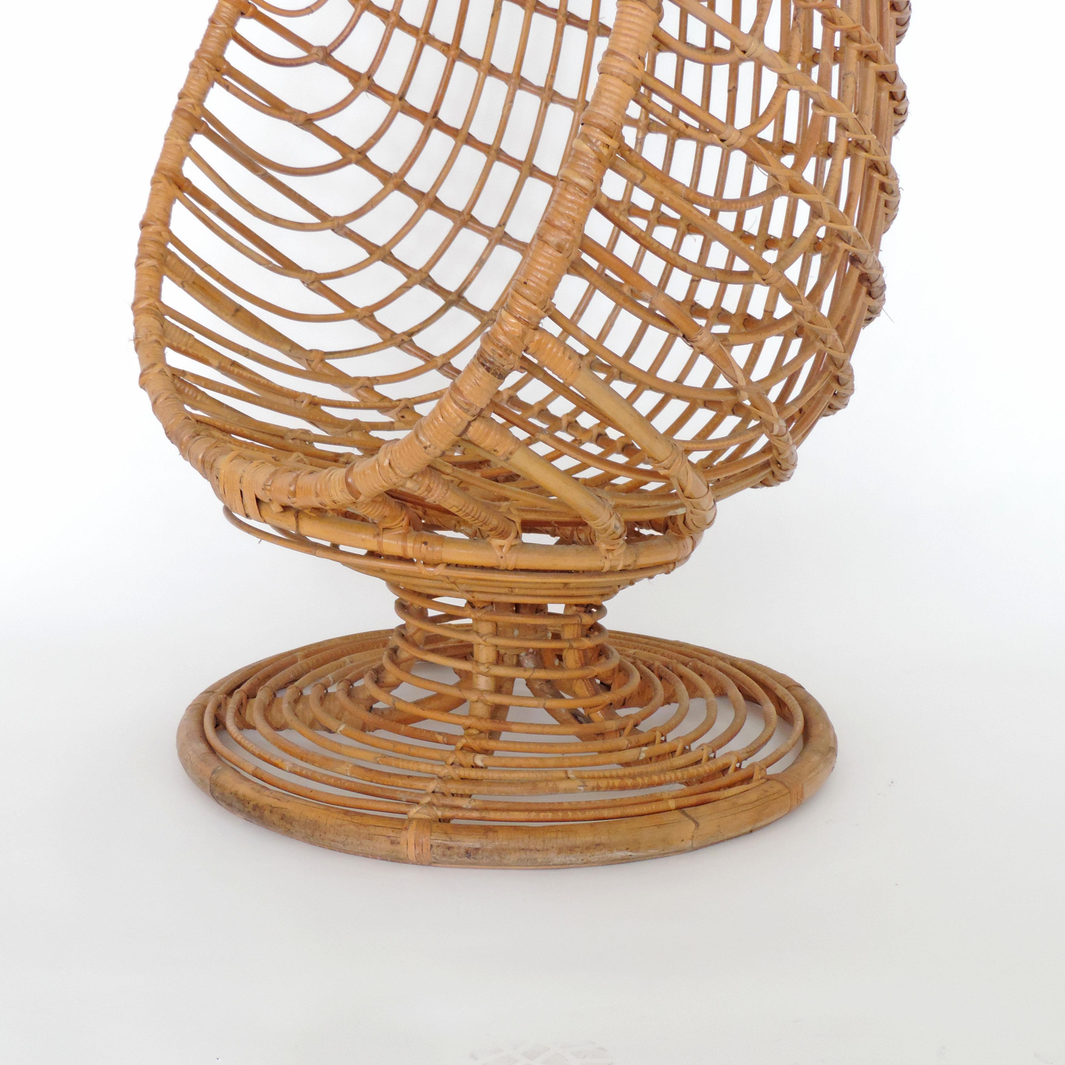 Spectacular bamboo egg chair, Italy, 1960s.