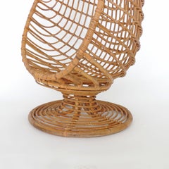 Spectacular Bamboo Egg Chair, Italy, 1960s
