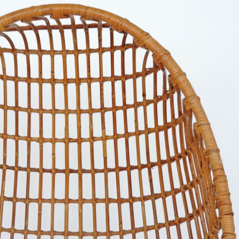 Spectacular Bamboo Egg Chair, Italy, 1960s For Sale at 1stDibs