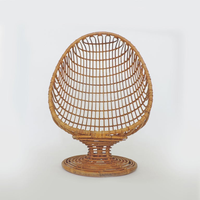 Spectacular Bamboo Egg Chair, Italy, 1960s For Sale at 1stDibs