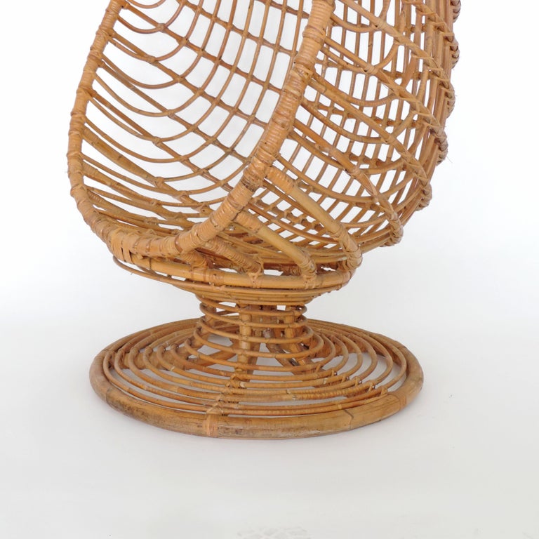 Spectacular Bamboo Egg Chair, Italy, 1960s For Sale at 1stDibs