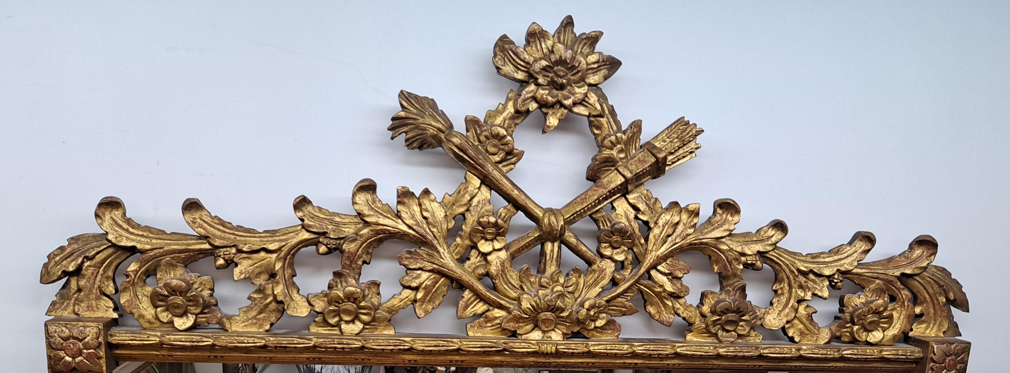 18th Century and Earlier Spectacular Baroque Style Floral Carved Victorian Mirror For Sale