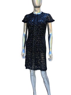 Spectacular Beaded Black Cocktail Dress by Joanna Mastroianni USA Size 6