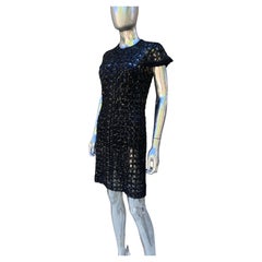 Spectacular Beaded Black Cocktail Dress by Joanna Mastroianni USA Size 6