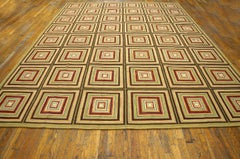 Spectacular Beige Color Modern Design Contemporary Handmade American Hooked Rug
