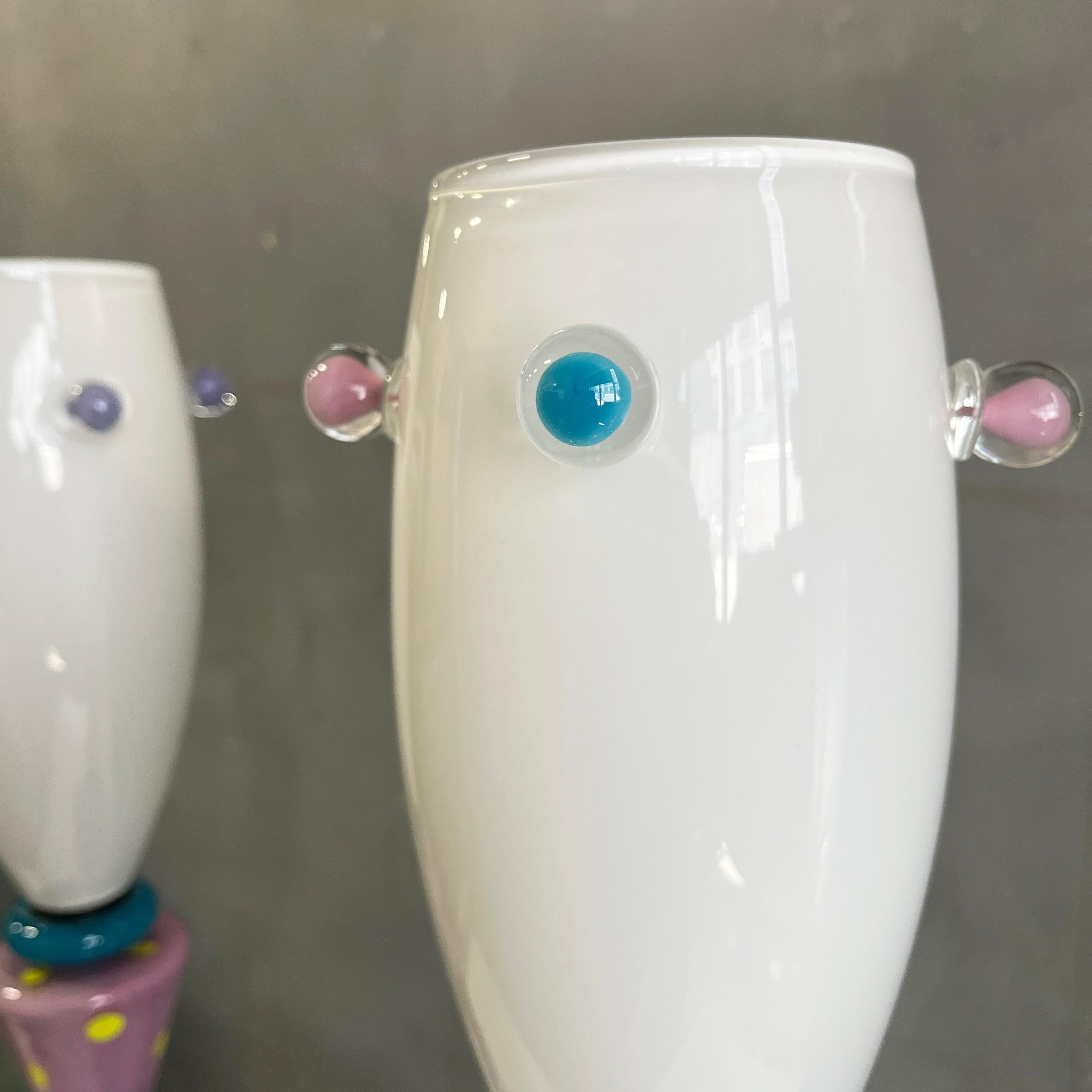 Spektakuläre mundgeblasene Glas-Tischlampen im Memphis-Stil im Angebot 5