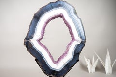 Spectacular Blue & White Lace Agate Geode Portal Slice