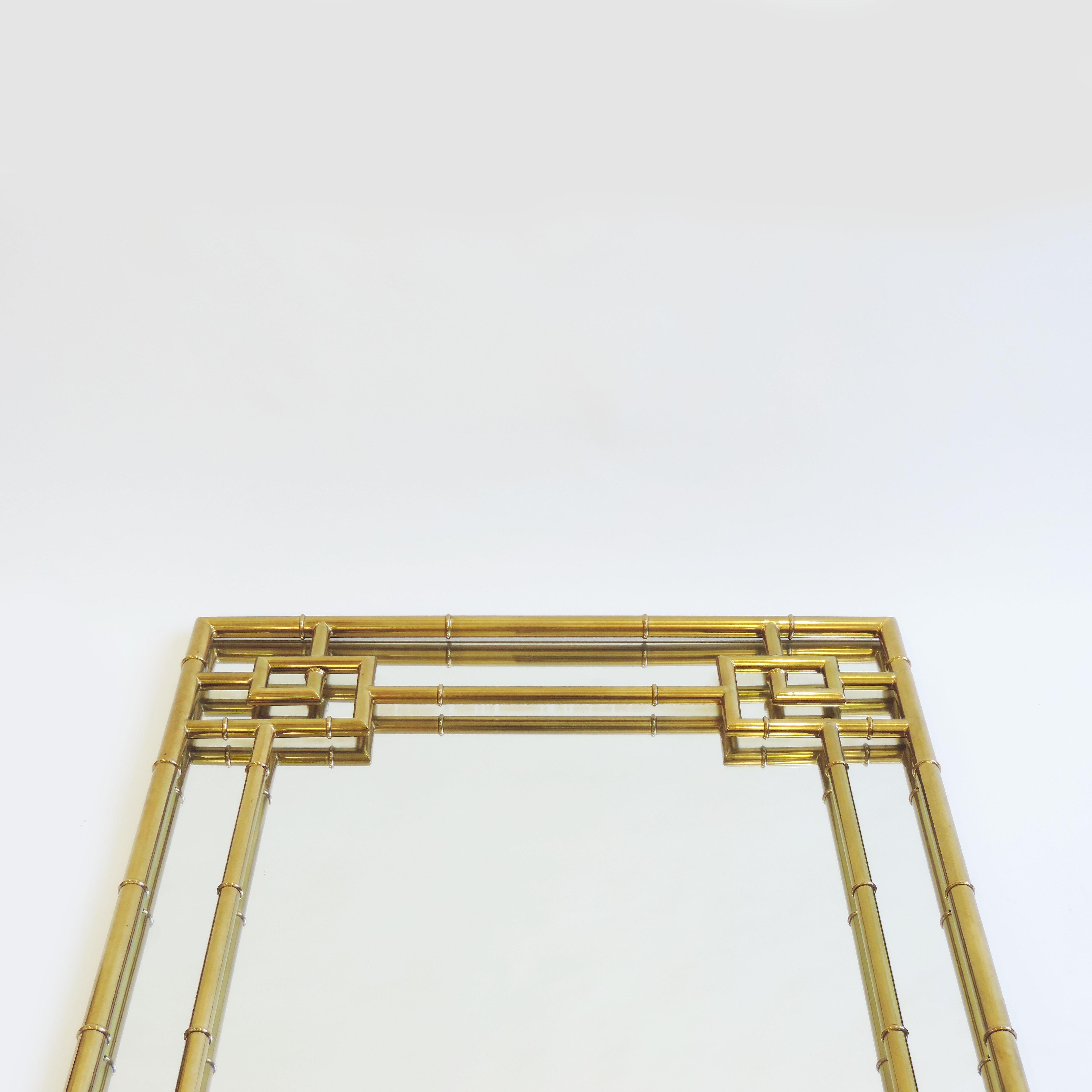 brass bamboo mirror