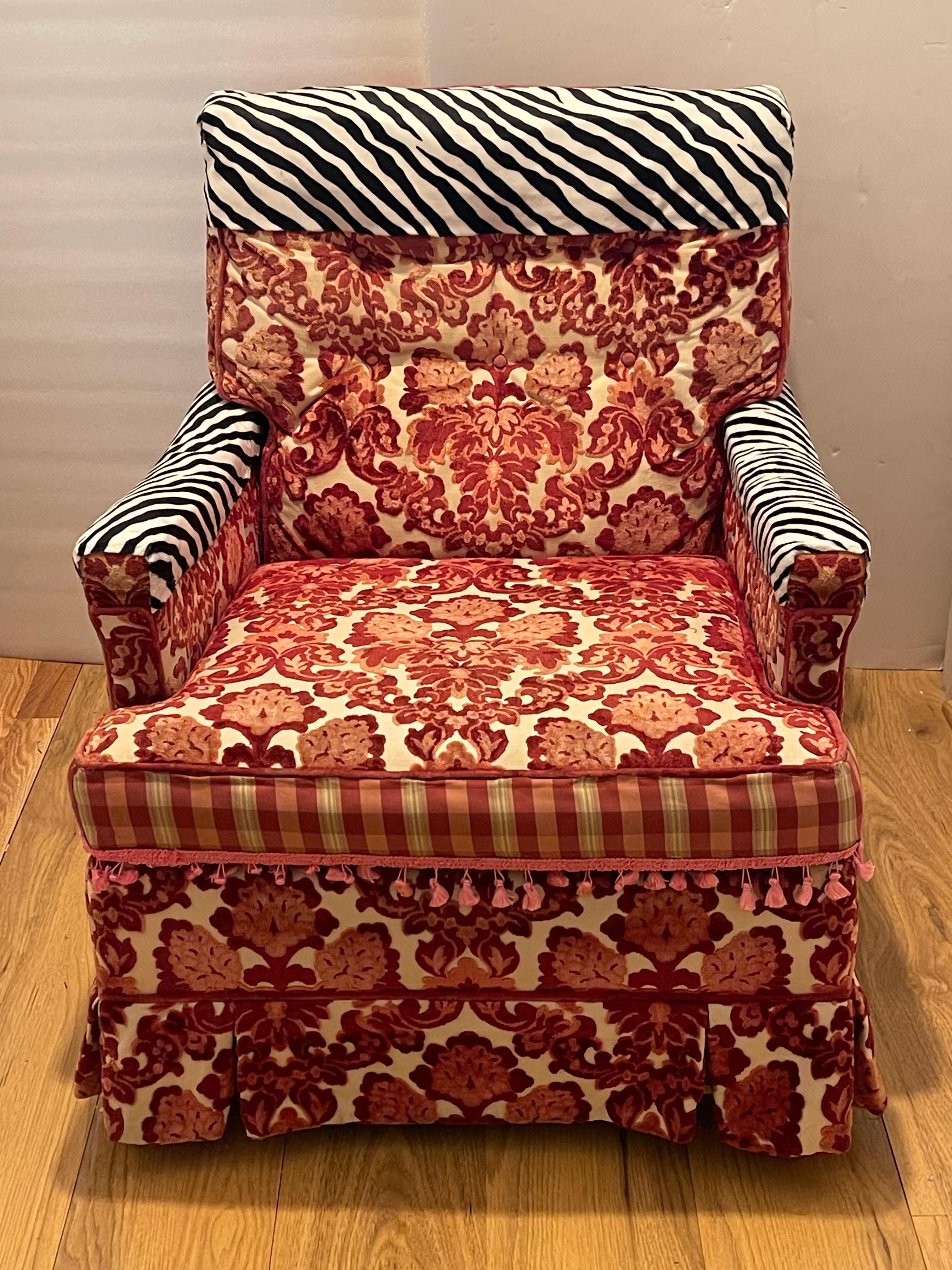 Espectacular Sillón de Terciopelo Borgoña Estilo Neobarroco Renacimiento neoclásico en venta