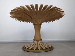 Spectacular Carved Wood Palm Table from Chelini Florence, Italy, 1970s