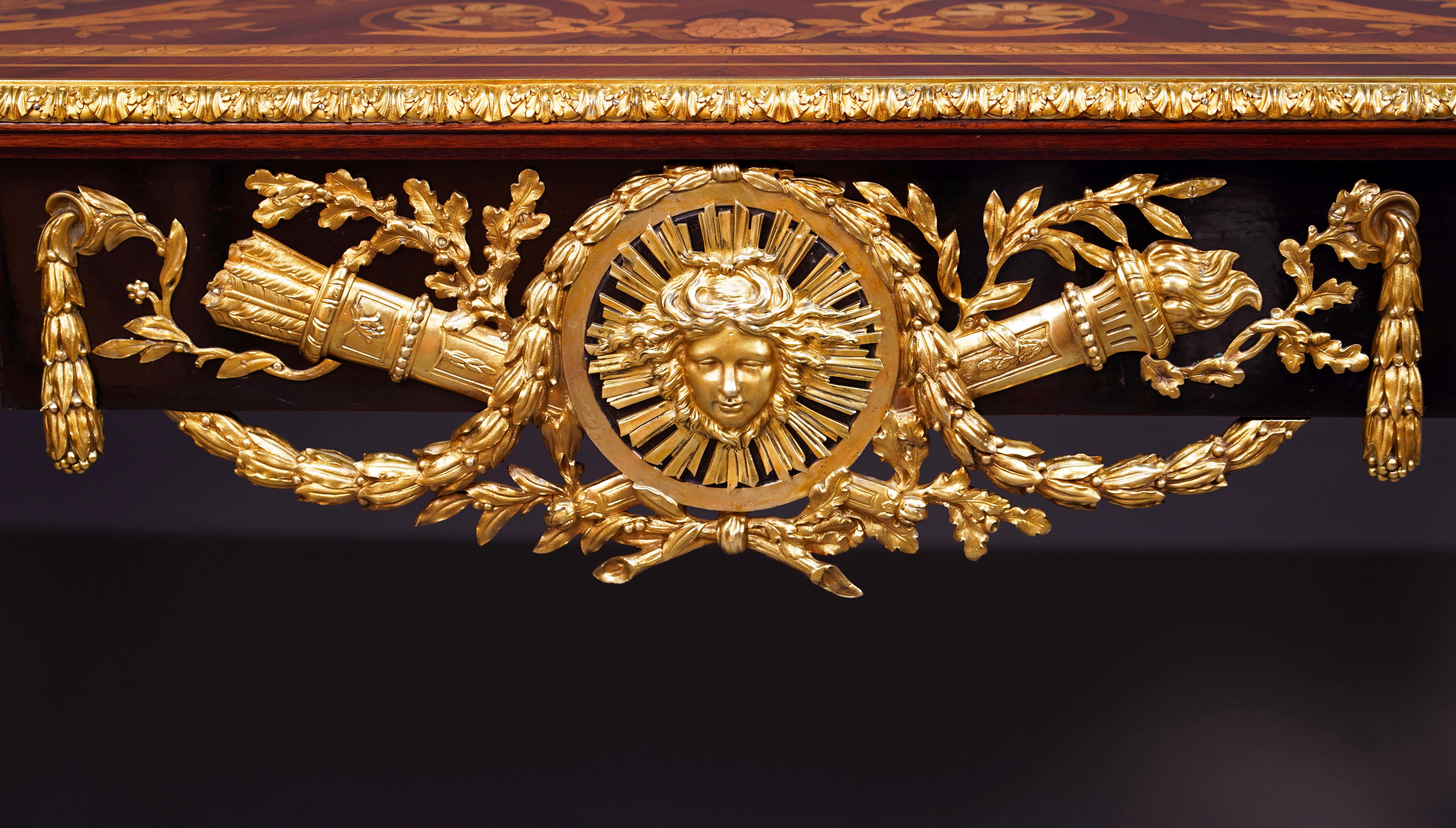 French Spectacular Louis XVI Style Center Table, France, circa 1880 For Sale