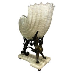 Spectacular centerpiece, bronze sphinx, Kralik opalescent glass, Vienna 1900