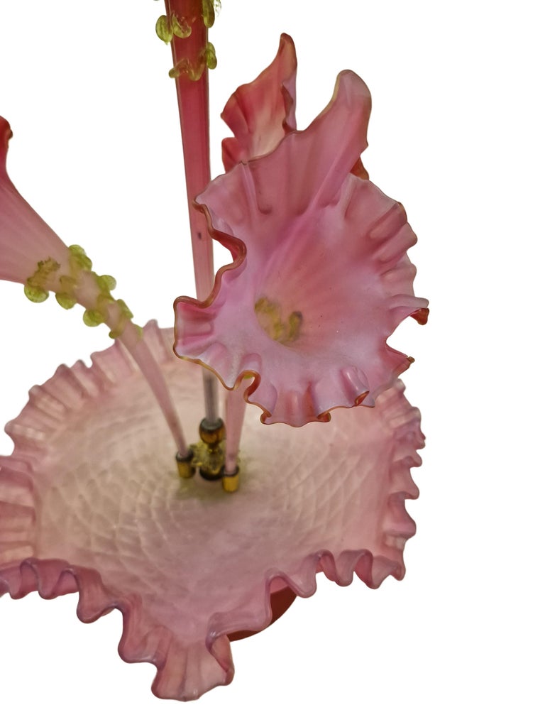 Spectacular Centerpiece/Centrepiece, Flower Vase, bowl, Bohemian Glass, 1895 For Sale at 1stDibs