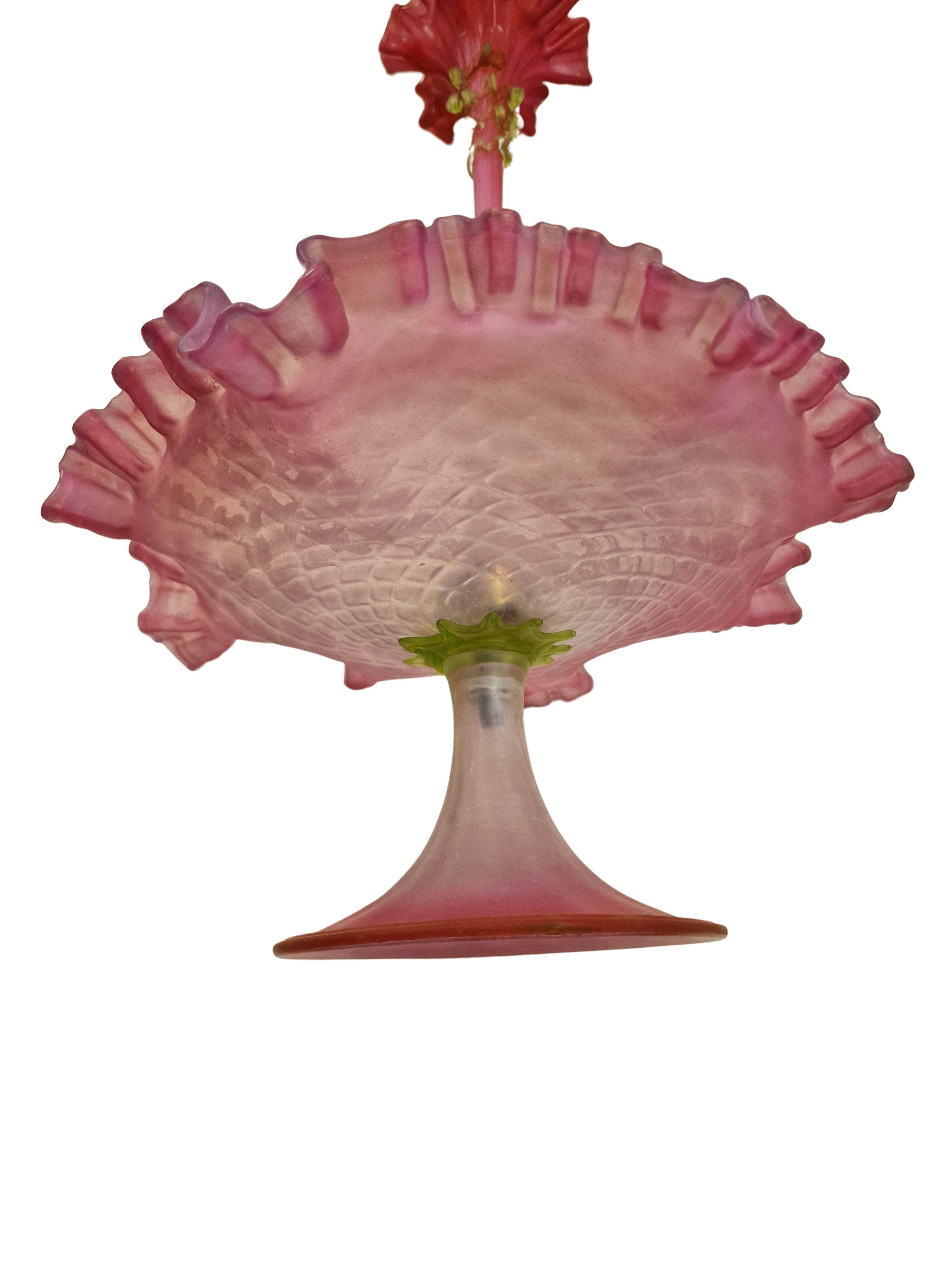 Spectacular Centerpiece/Centrepiece, Flower Vase, bowl, Bohemian Glass, 1895 In Good Condition For Sale In Wien, AT
