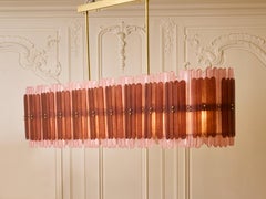 Spectaculaire lustre en verre de Murano teinté rose par Studio Glustin