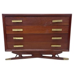 Spectacular Chest of Drawers Eugenio Escudero Mexico 1950s in Mahogany & Brass