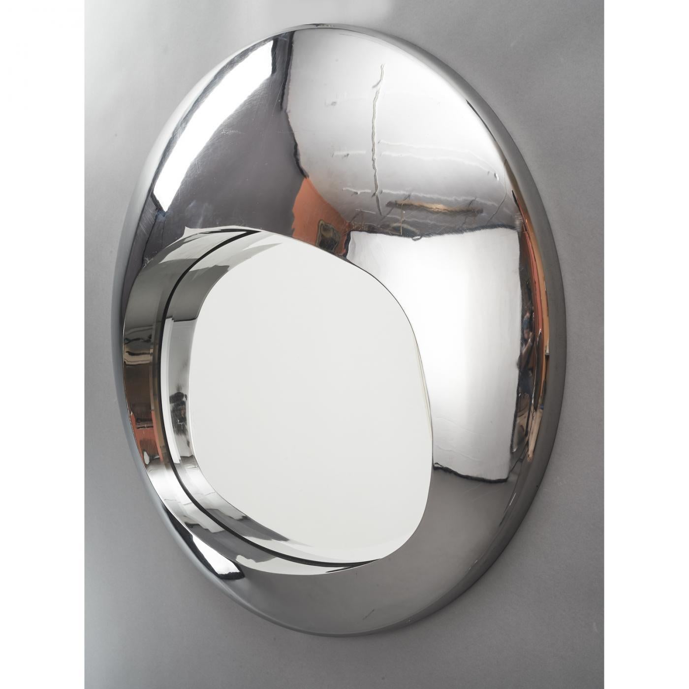 Spectacular Chromed Futuristic Mirror, France 1970's For Sale 1