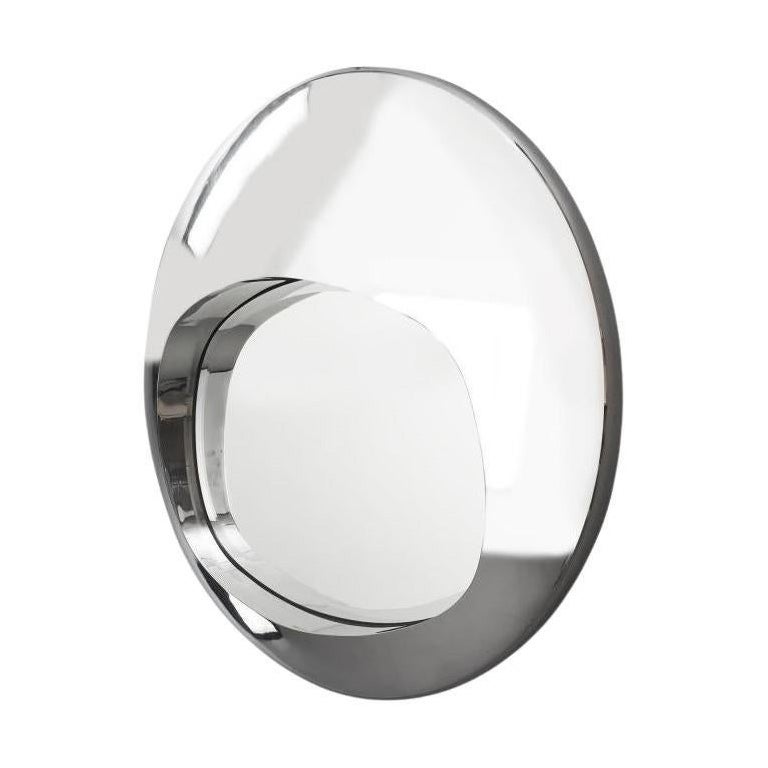 Spectacular Chromed Futuristic Mirror, France 1970's