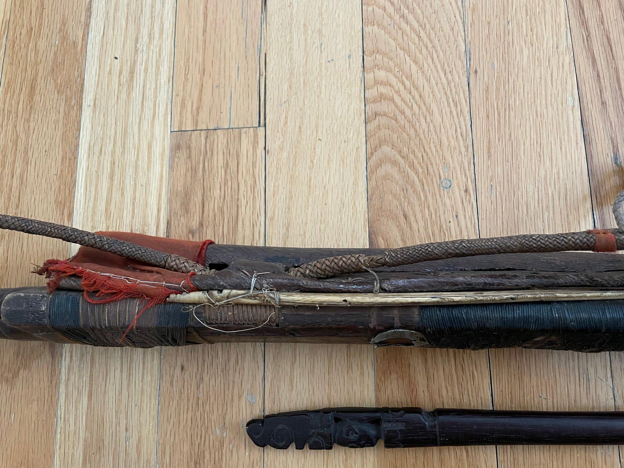 Hand-Carved Spectacular Complete Dayak People Mens Mandau Sword For Sale