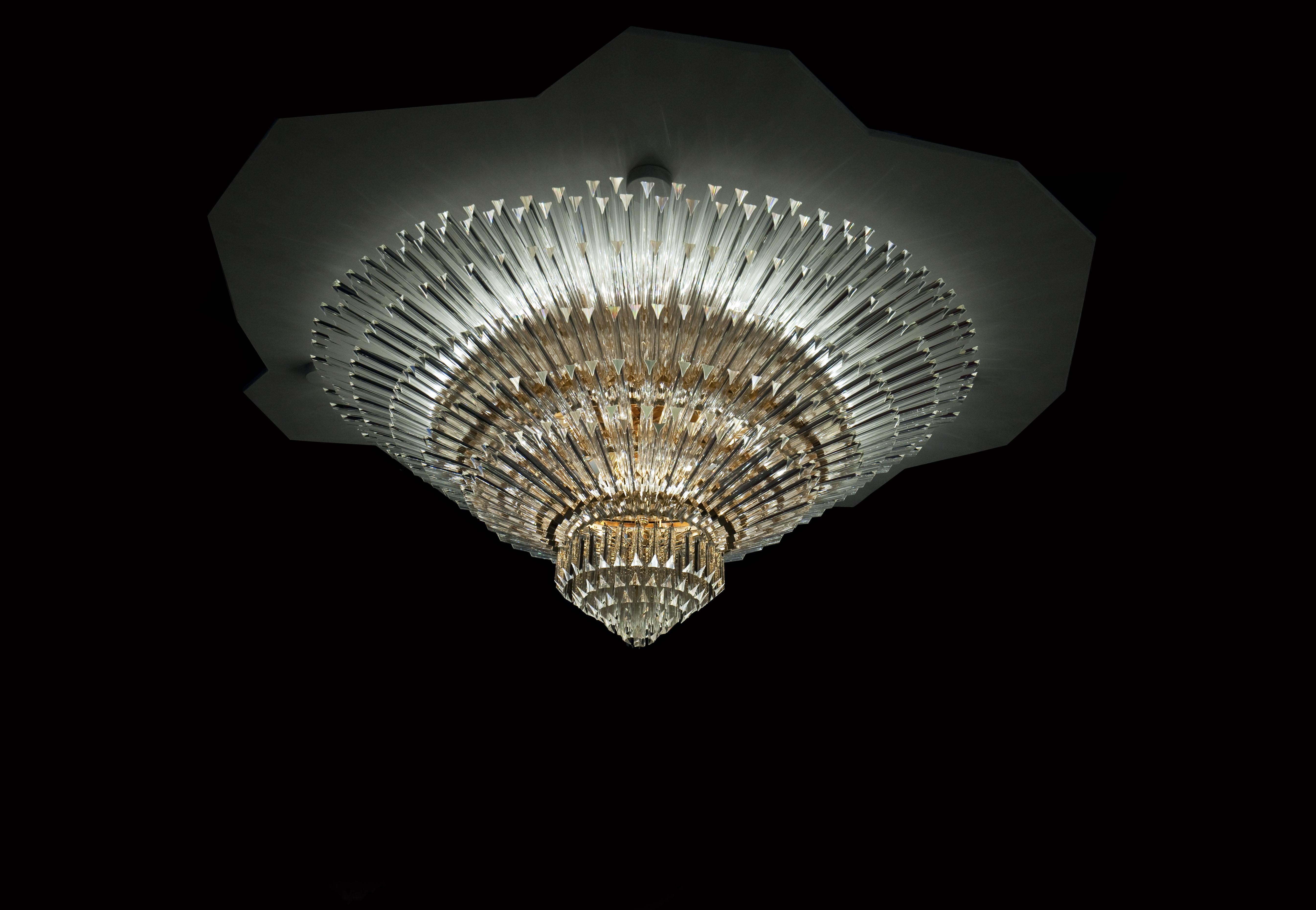 Spektakuläre Contemporary Italian Murano Glass Triedi Ceiling Light im Angebot 6